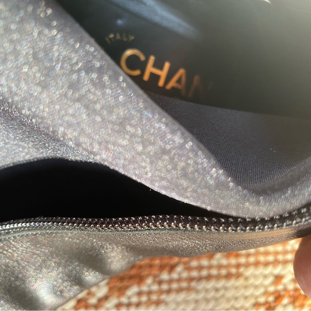 CHANEL Black Soft Lambskin Knee Heeled Boots - Picture 5 of 15